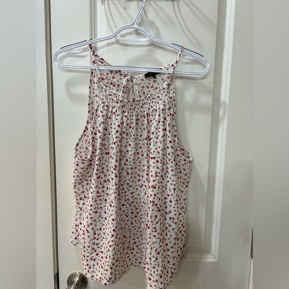 1. State Red and White Floral Blouse